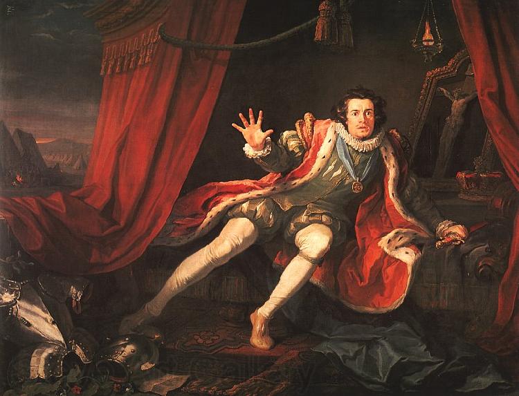 William Hogarth David Garrick as Richard III France oil painting art